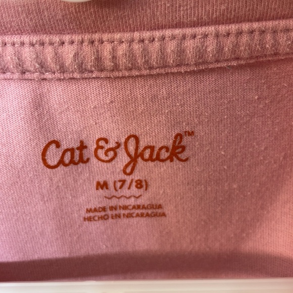 CAT & JACK UGC Girls Size Medium (7/8) short sleeve pink rainbow 🌈 shirt top - Picture 5 of 9